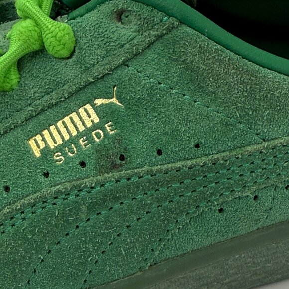 Puma Haribo Kids Suede Lace-Up Sneakers Green Size 1 Gummy Bear Logo Accents - Picture 12 of 16